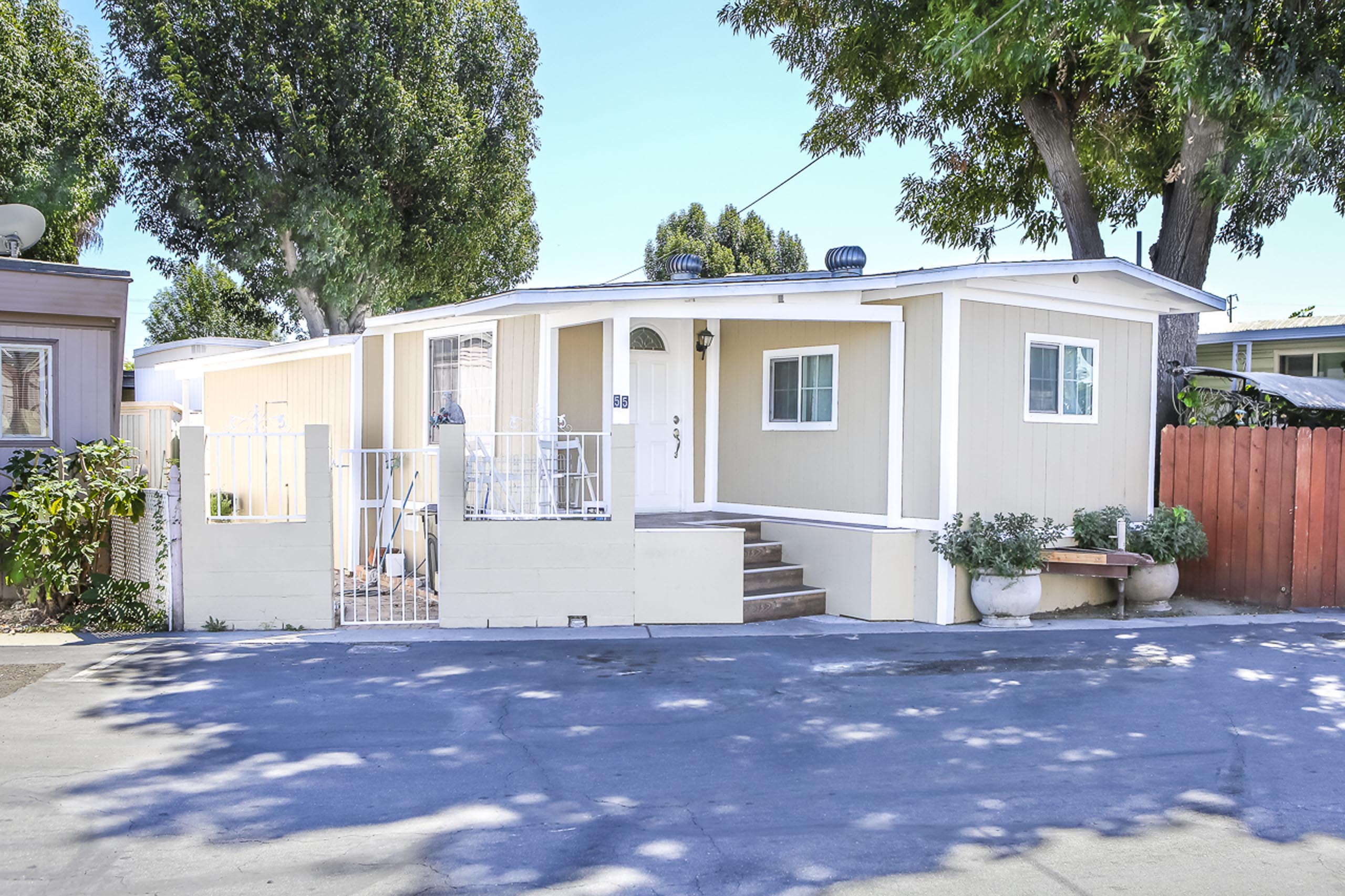 tan trailer home in condesa village mobile home park bellflower, california